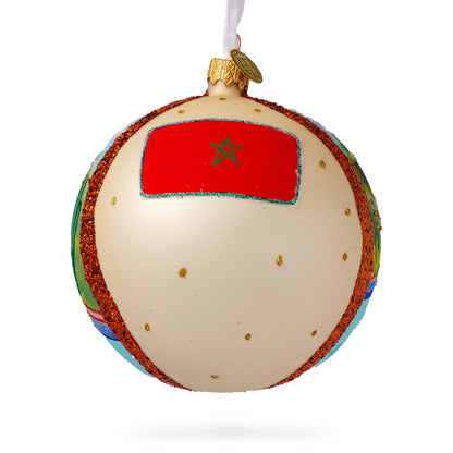 Jardin Majorelle, Marrakesh, Morocco Glass Ball Christmas Ornament 4 Inches