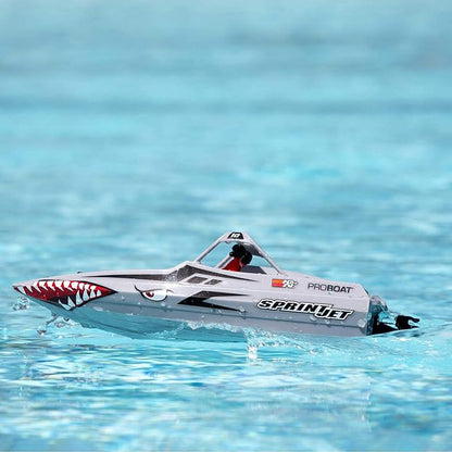 Pro Boat Sprintjet 9 Self-Righting Deep-V Jet Boat Brushed RTR Ready to Run Silver PRB08045T1