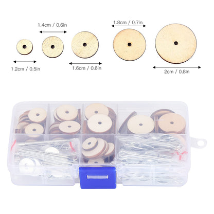 50 Set Doll Joints Cotter Pin Skeleton Movable Engage Bolt for Teddy Bear Making Supplies - Wood