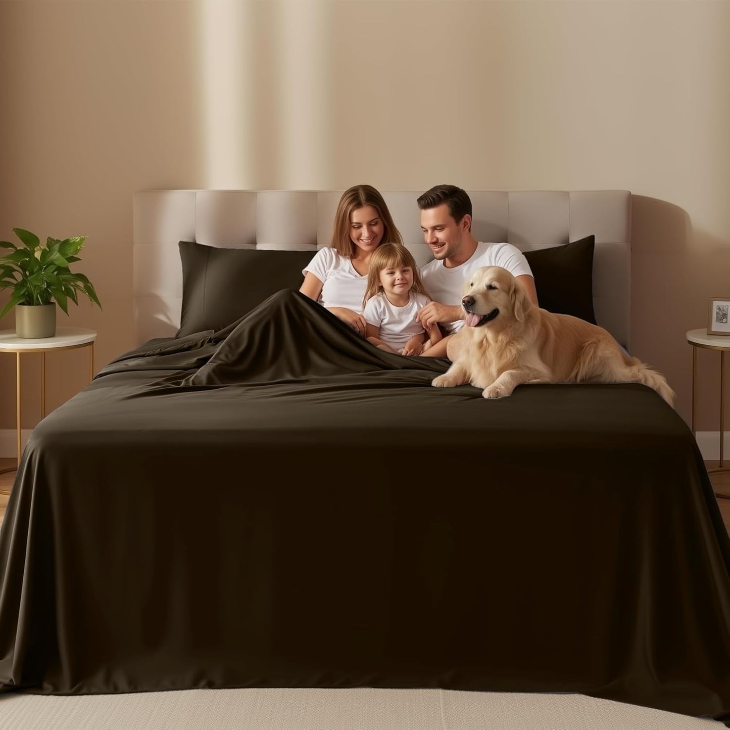 Utopia Bedding Queen Size Sheet Set - Soft, Breathable Microfiber - 4-Piece in Brown
