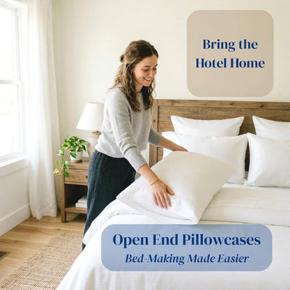 Beckham Hotel Collection Queen Sheets Set - 100% Cotton Sateen, Silky Smooth & Soft, 16” Deep Pocket | White
