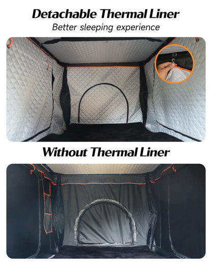 Joyinrute Alumnimun Rooftop Tent Hard Shell with Winter Insulation, Pop Up 2 Person Roof Top Hardshell for Camping Truck Van Suitable for Jeep SUV Car