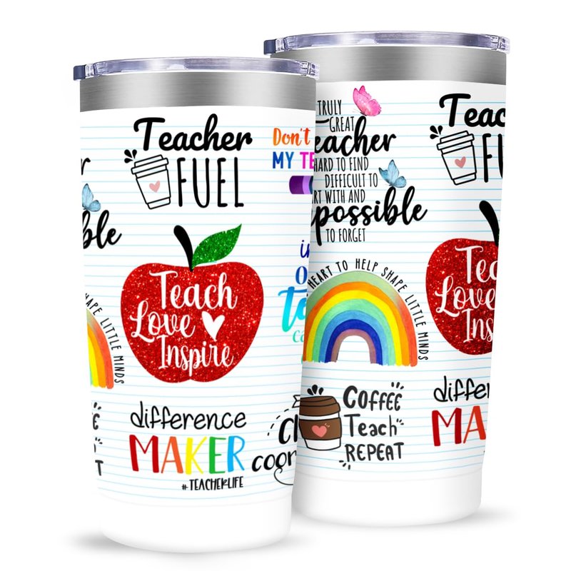 MFGNEH Teacher Gifts,Teacher Appreciation Gifts,Teachers Christmas Birthday Gift from Students,Back to School Gift for Women,20oz Stainless Steel Tumbler Cup