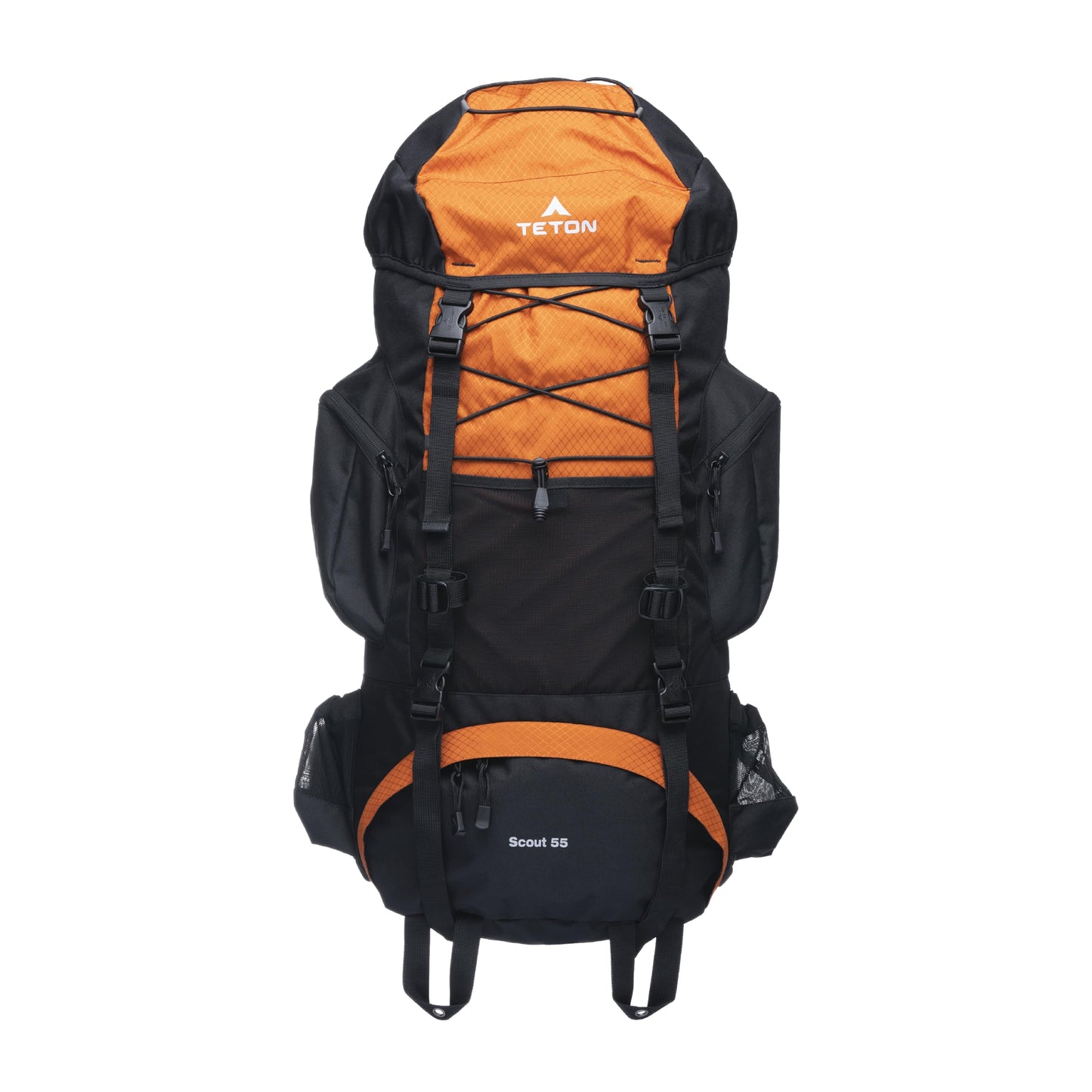 Teton 55L Scout Internal Frame Backpack for Hiking, Camping, Backpacking, Travel, Rain Cover Included, Burnt Orange