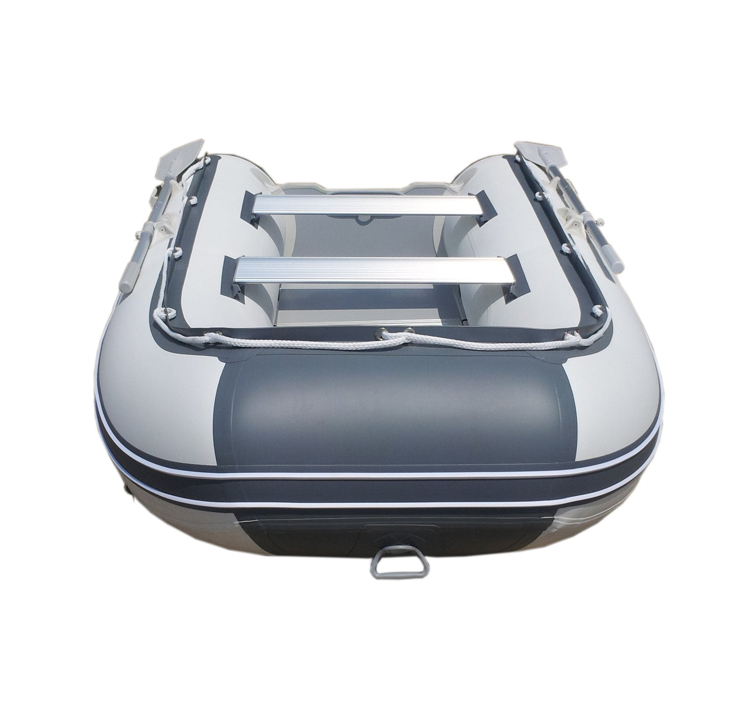 Newport 8ft 10in Dana Inflatable Sport Tender Dinghy Boat - 3 Person - 10 Horsepower - USCG Rated, White/Gray