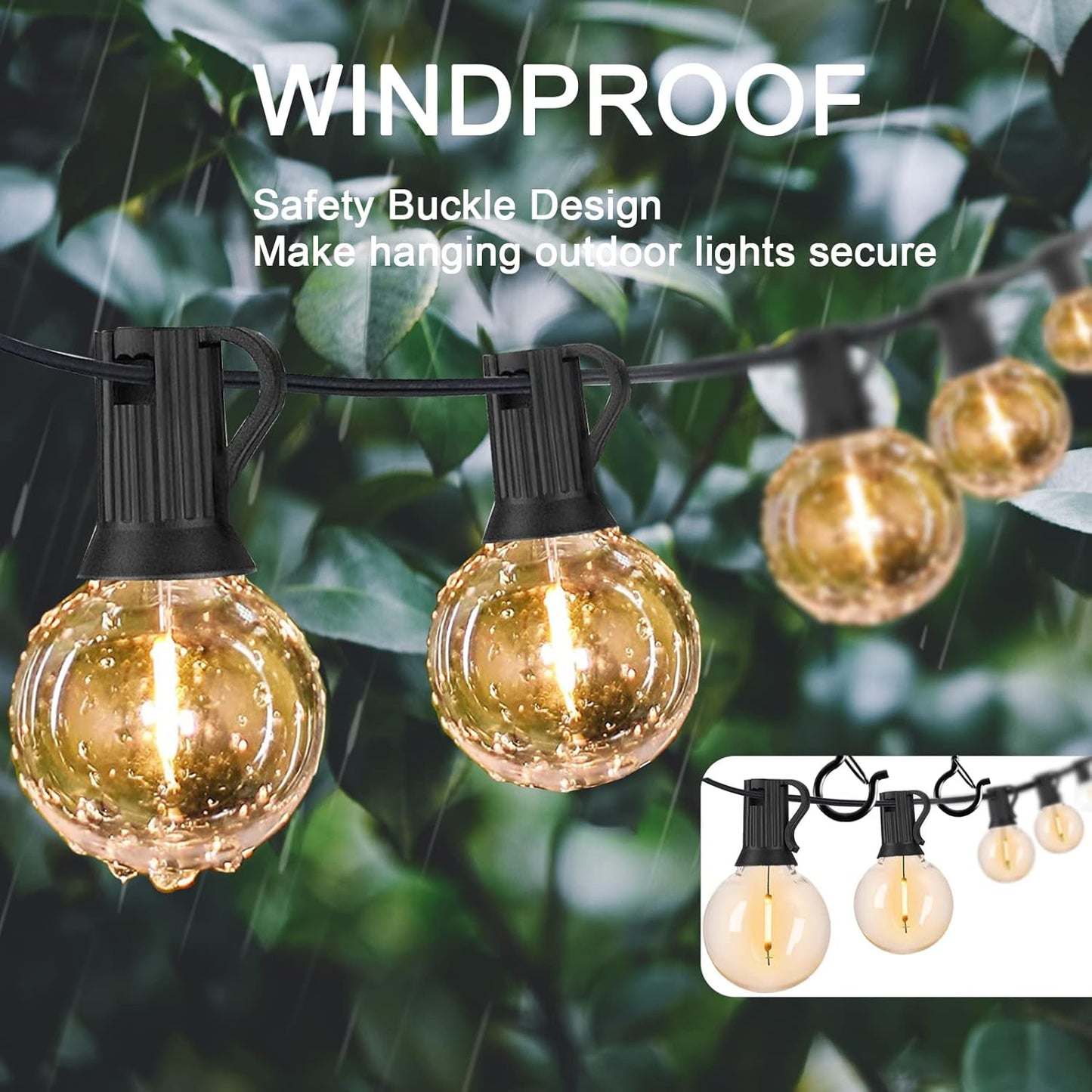 ADIIL Q Hanger Hooks - 20 PCS Windproof Screw Hooks for Outdoor String Lights & Plants | 2.2 Inches, Black