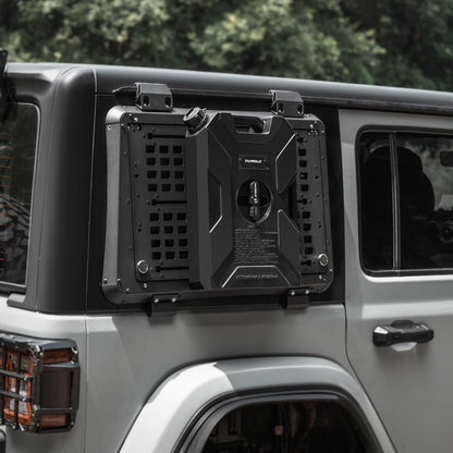 TACMOLLE 2.5 Gallon Water Can - MOLLE Panel Water Tank with Mount, Spout, Water Can Container Pack Fits MOLLE Panels for Vehicles