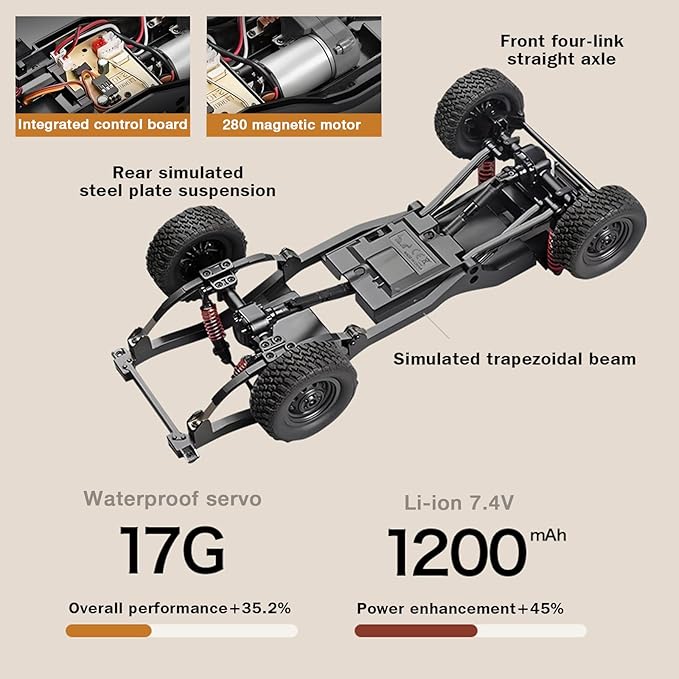 ARRIS 1/12 RC Crawler MN82S RC Rock Crawler 4x4 Toyota LC79 RC Truck 2.4GHz Remote Control Off Road Car with LED Lights for Adults Hobby Grade RTF Toy Vehicle Gifts