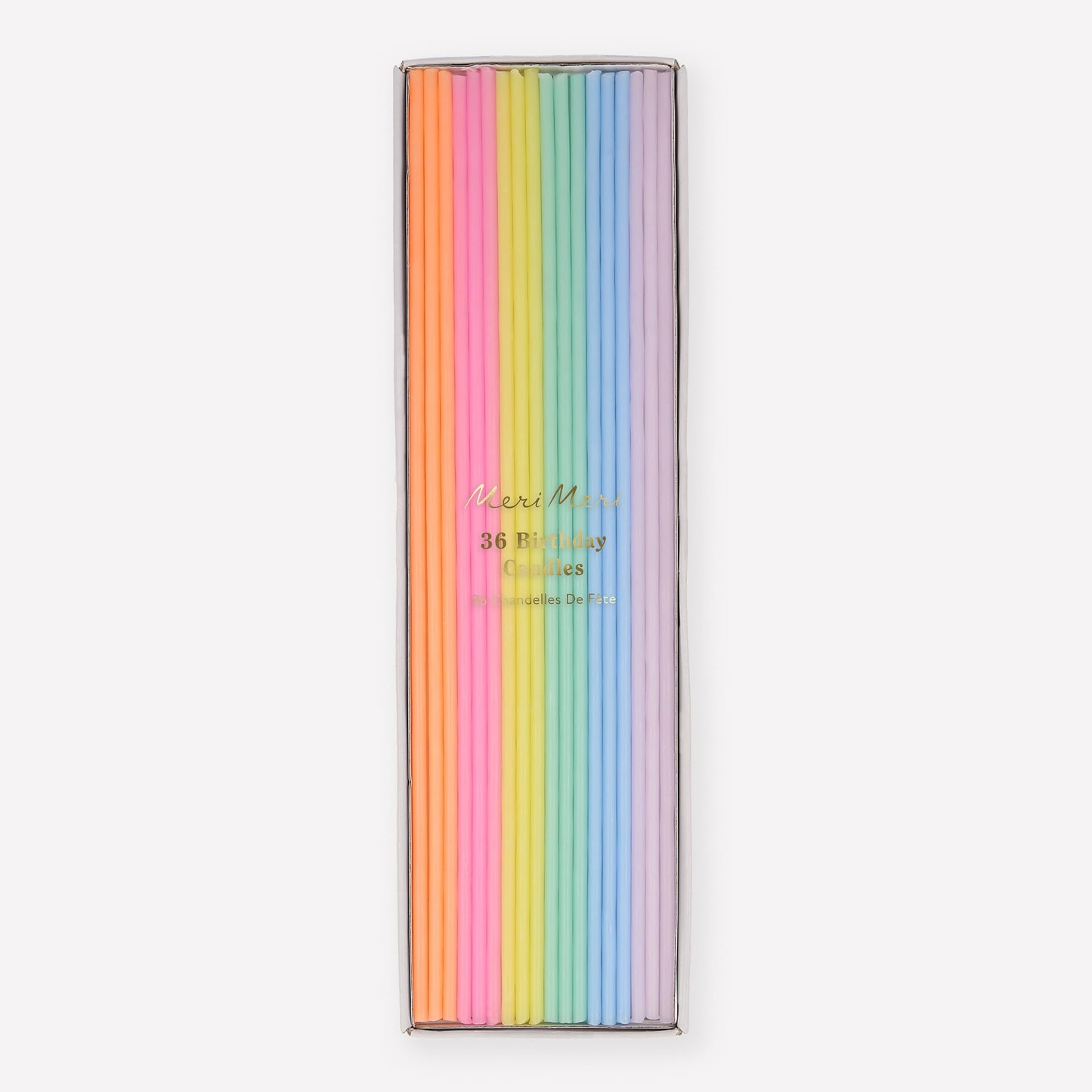 Meri Meri Super Skinny Tall Cake Candles (Pack of 36), 8" Tall, Unscented, Candles
