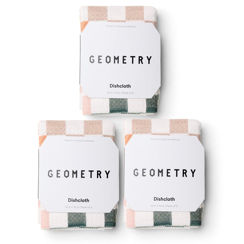 GEOMETRY Kitchen Dish Cloths - Quick Dry Dishcloths for Kitchen - Premium Dish Rags with Geoweave - 3-Pack Set Autumn Checkers