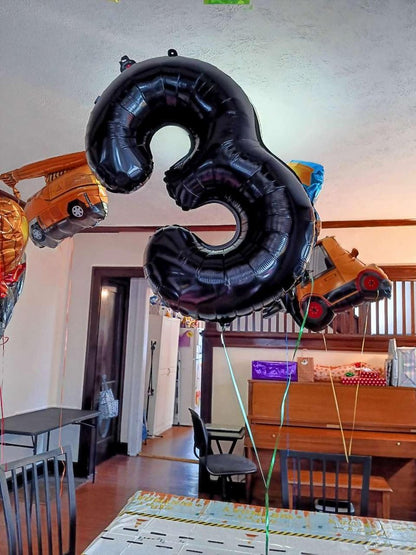 Smlpuame 40 inch Number Balloon 0-9 Black Large Number 19 Balloons,Digital Balloons for Birthday Party Celebration Decorations Supplies, Helium Foil Number Balloons for Wedding Anniversary