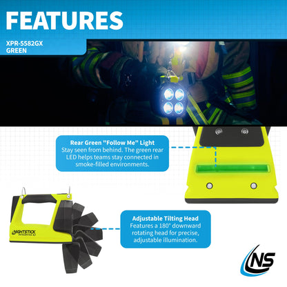 Nightstick XPR-5582GX INTEGRITAS 82 Intrinsically Safe Lantern w/Articulating Head - Li-Ion - Green - UL913