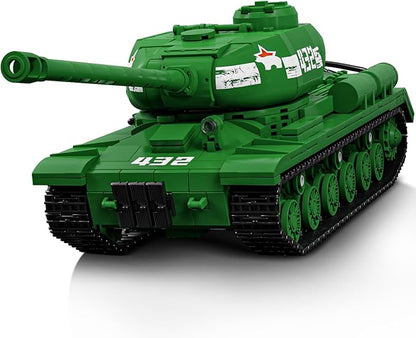 Brihappen Tanks Building Set for Adult Boys (1402 Pieces) Military World Classic is-2 Heavy Tank Blocks Toy Home Office Collection Model Birthday Gifts for Building Blocks Lover