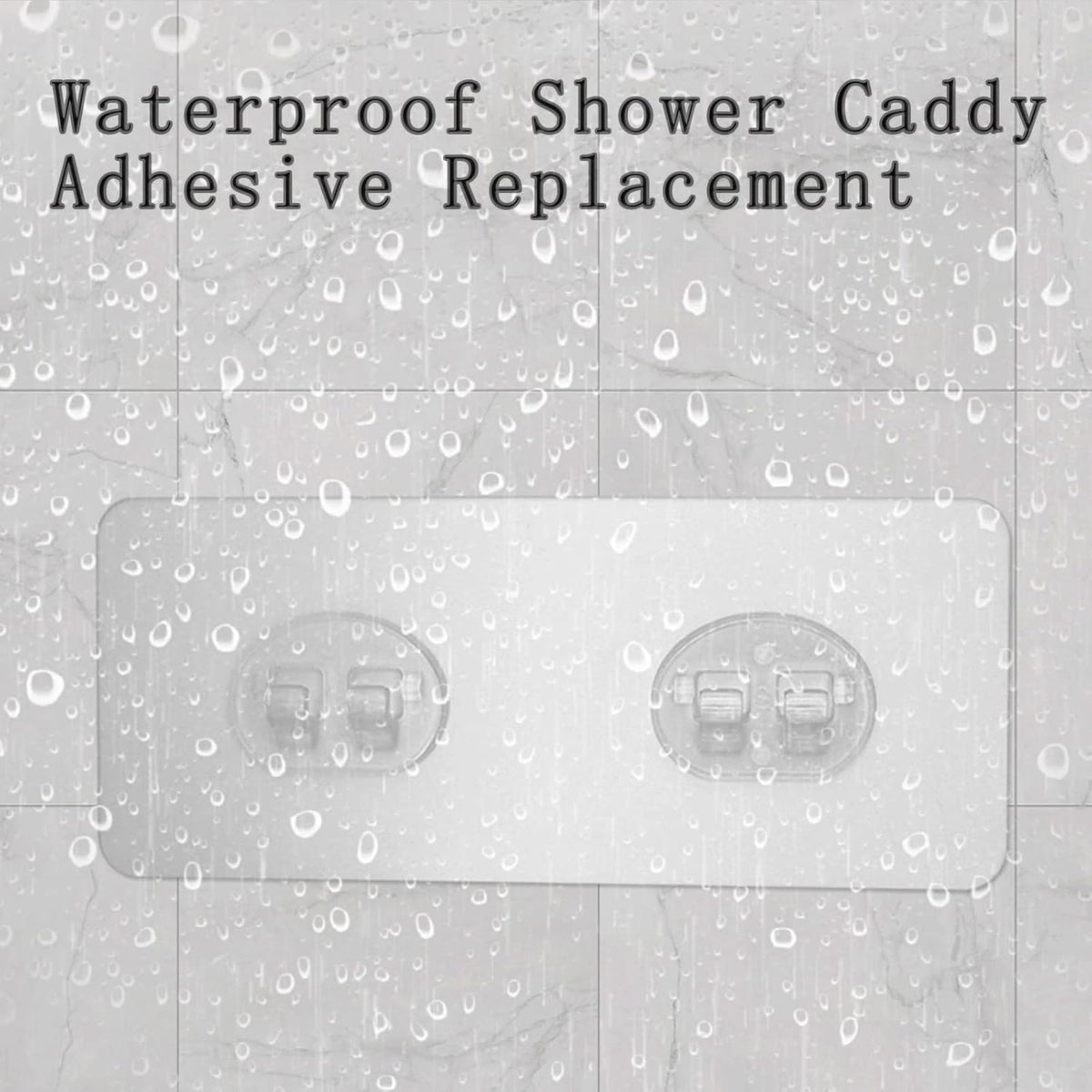 Skiennix Shower Caddy Adhesive - Strong Transparent Sticky Pads for No-Drill Bathroom & Kitchen Storage | 8 Pack