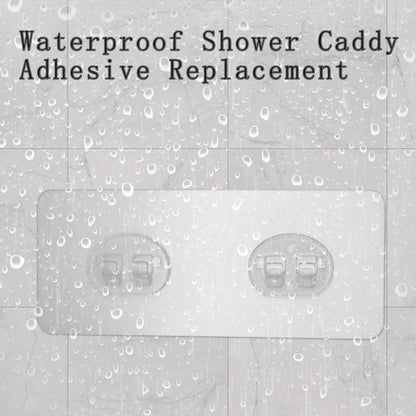 Skiennix Shower Caddy Adhesive - Strong Transparent Sticky Pads for No-Drill Bathroom & Kitchen Storage | 8 Pack