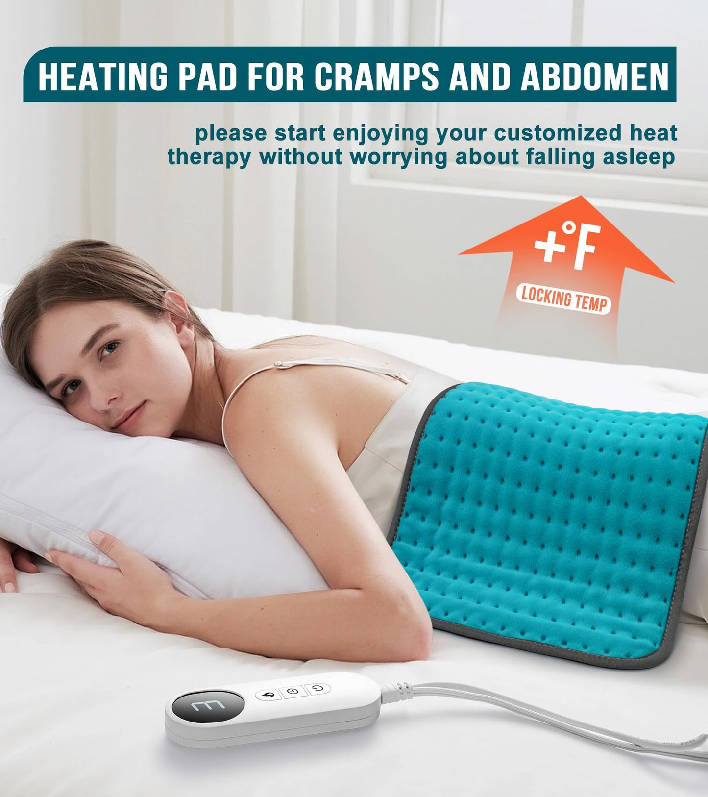 Heating Pad for Back Pain Relief, Gifts for Women, Mom, Men, Dad, Valentines Day, Mothers Day, Christmas, Heat Pads for Cramps, Shoulder, Waist, Abdomen, XL 12"x24" Heat Pad Machine Washable
