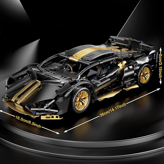 Sport Race Car Building Block Sets for Adults Boys1:14 Technical Remote Control APP Supercar Toys Kits with LED Lights Collectible MOC Contruction for Teens Age 8-12 8-1414+