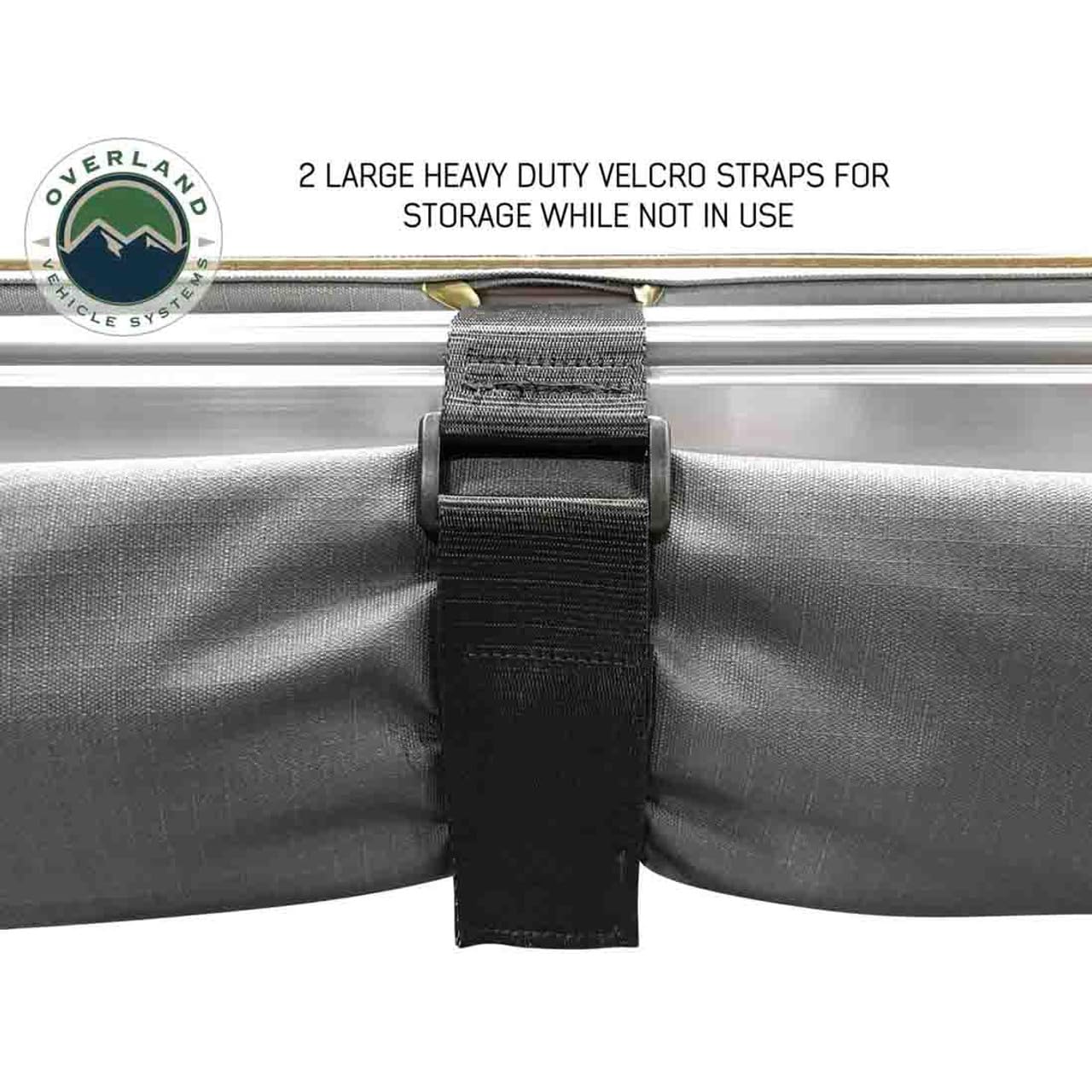 Overland Vehicle Systems 19519907 HD Nomadic 270 Degree Awning Driver Side | 129 Sq Ft of Coverage | Dark Gray Fabric with Travel Cover Included | Twist and Lock Technology | Weather-Resistant