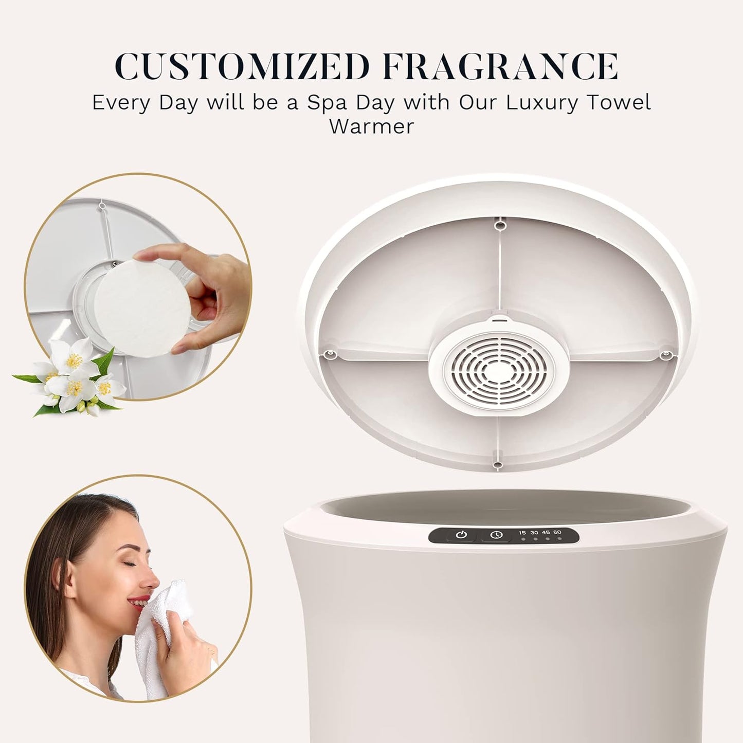 ennva 22L Towel Warmer for Bathroom, Spa, Hotel-Luxury Bath Towel Heater with with Aromatherapy- Electric Bucket Style Towel Steamer-Heat Timer15/30/45/60 Min Adjustable -Fast Heating Hot Towel Warmer