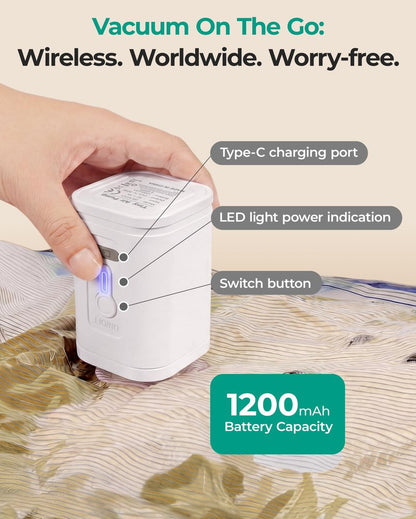 BAGSMART Vacuum Bags for Travel with Rechargeable Air Pump, Portable Space Saver Bags for Travel & Home, Vacuum Compression Seal Bag for Clothing, 18 Pack with Shoe, Laundry & Toiletry Bags