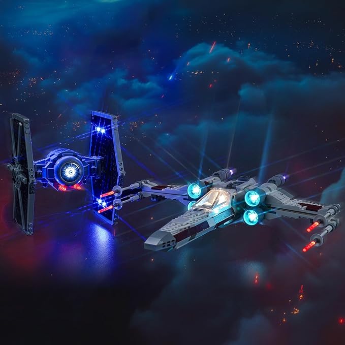 BrickBling Light Kit Compatible with Lego TIE Fighter &amp X-Wing Mash-up Building Set (No Model) Creative Lights for Lego 75393 (Light Control Version)