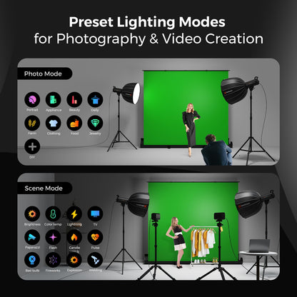 NearStream SL40 100W Softbox Lighting Kit with Tripod, 110'' Adjustable Stand, 27.6'' Softbox, 2700K–6500K Dimmable LED Studio Light, CRI 97+, Remote & App Control for Live Streaming and Video Record