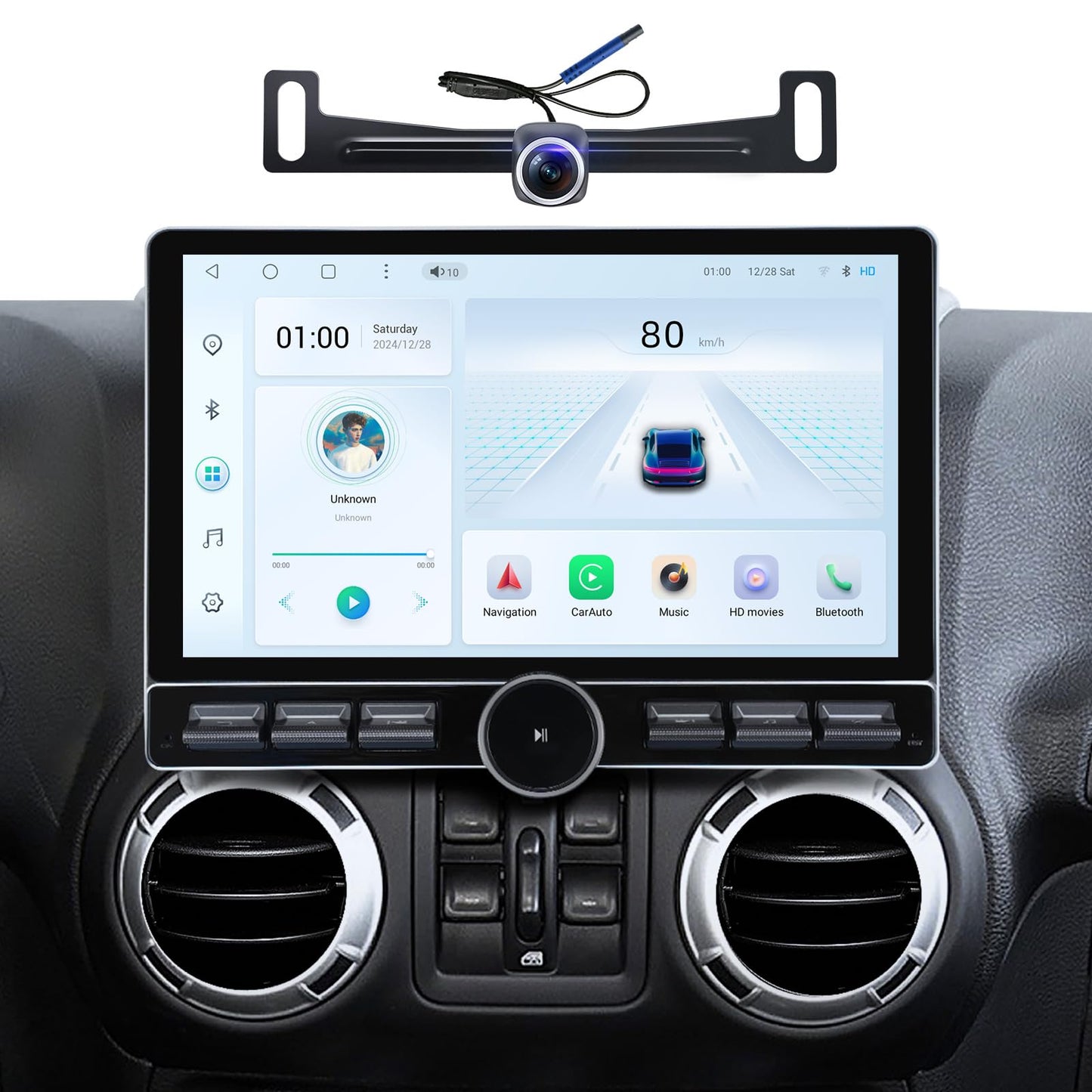 Car Stereo Radio Replacement Upgrade for Jeep Wrangler JK 2007-2018 Dodge Ram 1500 2500 2009-2012 Compass Grand Cherokee Wireless CarPlay Android Auto GPS Navigation Touchscreen Head Unit (6G+64G)