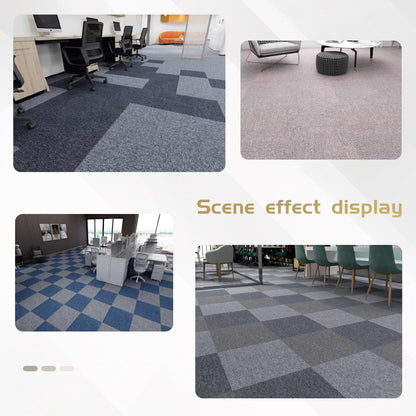 Carpet Tiles 20x20 Inch - Non-Slip Soft Square Flooring with FlexLok Tabs for Easy DIY Installation - Durable Office, Garage, Gym & Basement Floor Cover (Gray 32, suse 02)