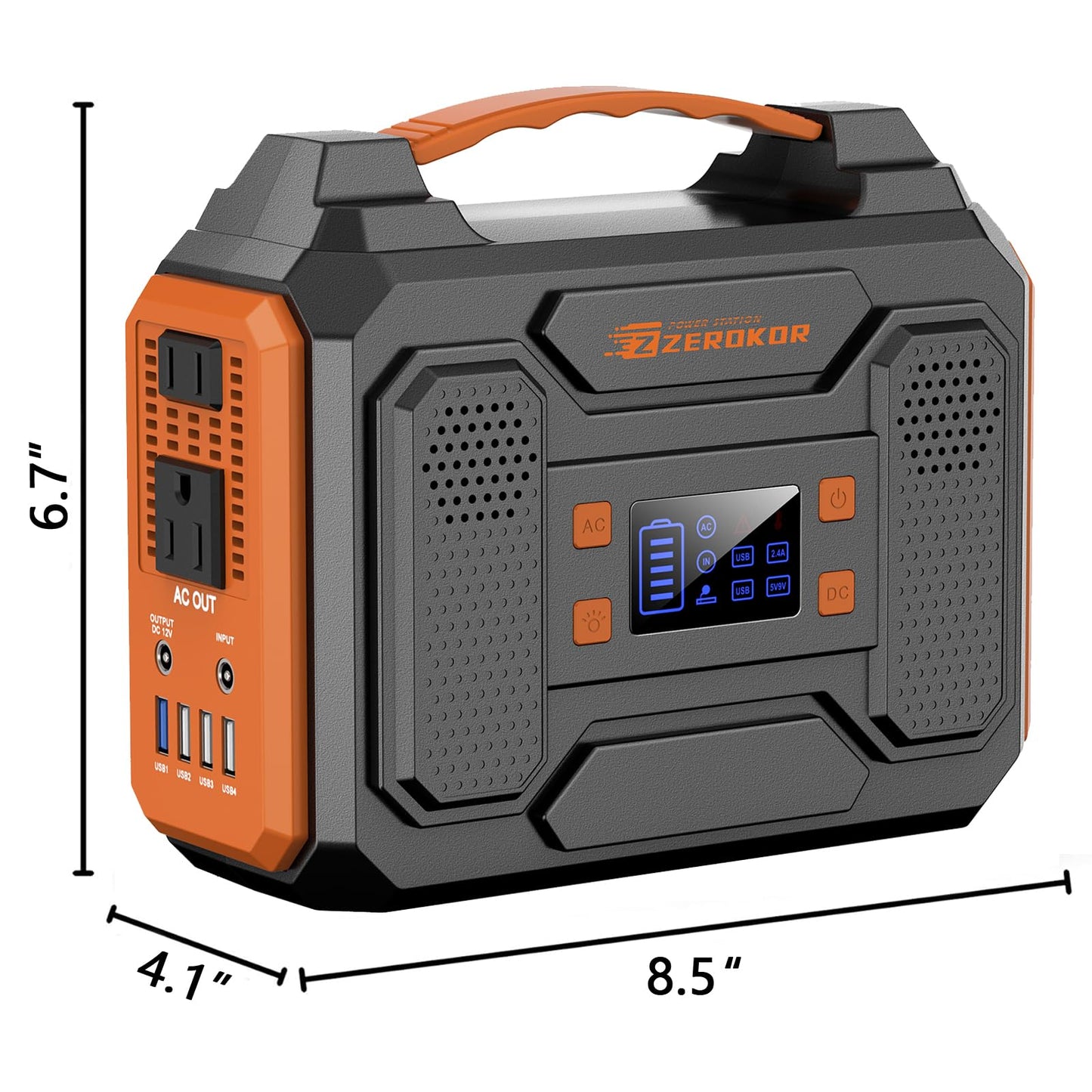 Portable Power Station 300W Solar Generator 280Wh(without Solar Panel), 110V Portable Power Bank with AC Outlet Pure Sine Wave, DC, USB QC3.0, External Battery Power Pack for Camping RV Outdoor Use