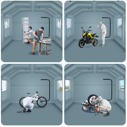 GONFLABLE 20 * 13.5 * 9FT Inflatable Spray Booth with One Blower 1100W, Airbrush Paint Booth Blow up Tents for Camping Auto Car Parking Workstation Club
