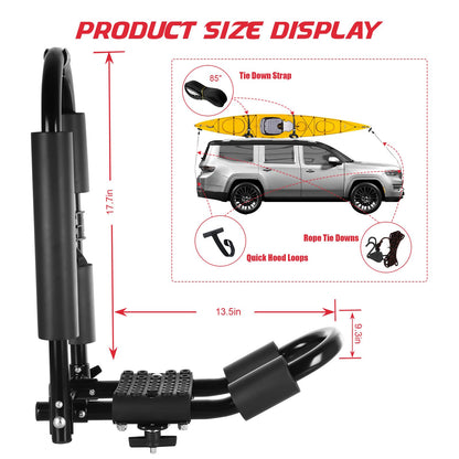 FORWODE Premium Kayak Roof Rack, 2 Pair J-Bar Roof Rack, Folding Adjustable Rack, Heavy Duty Kayak Roof Carrier 2 Kayak, Canoe, SUV, Surfboard on SUV, Car and Truck Crossbar