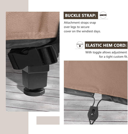ULTCOVER Square Patio Table Cover - Heavy Duty Waterproof 600D Canvas for 94-Inch Outdoor Furniture