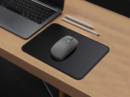 Wireless Bluetooth Mouse Rechargeable Laptop Mice with LED Lights Silent Slim Use(BT5.2 and 2.4G Portable USB Receiver)Dual Mode Computer Mouse for Laptop/iPad/Tablet/Apple/Computer/Mac(Black)
