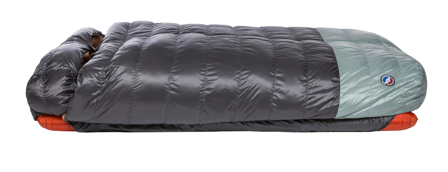 Big Agnes King Solomon (650 RDS DownTek) 40" Double Wide Sleeping Bag, 20 Degree, Asphalt/Chinois Green