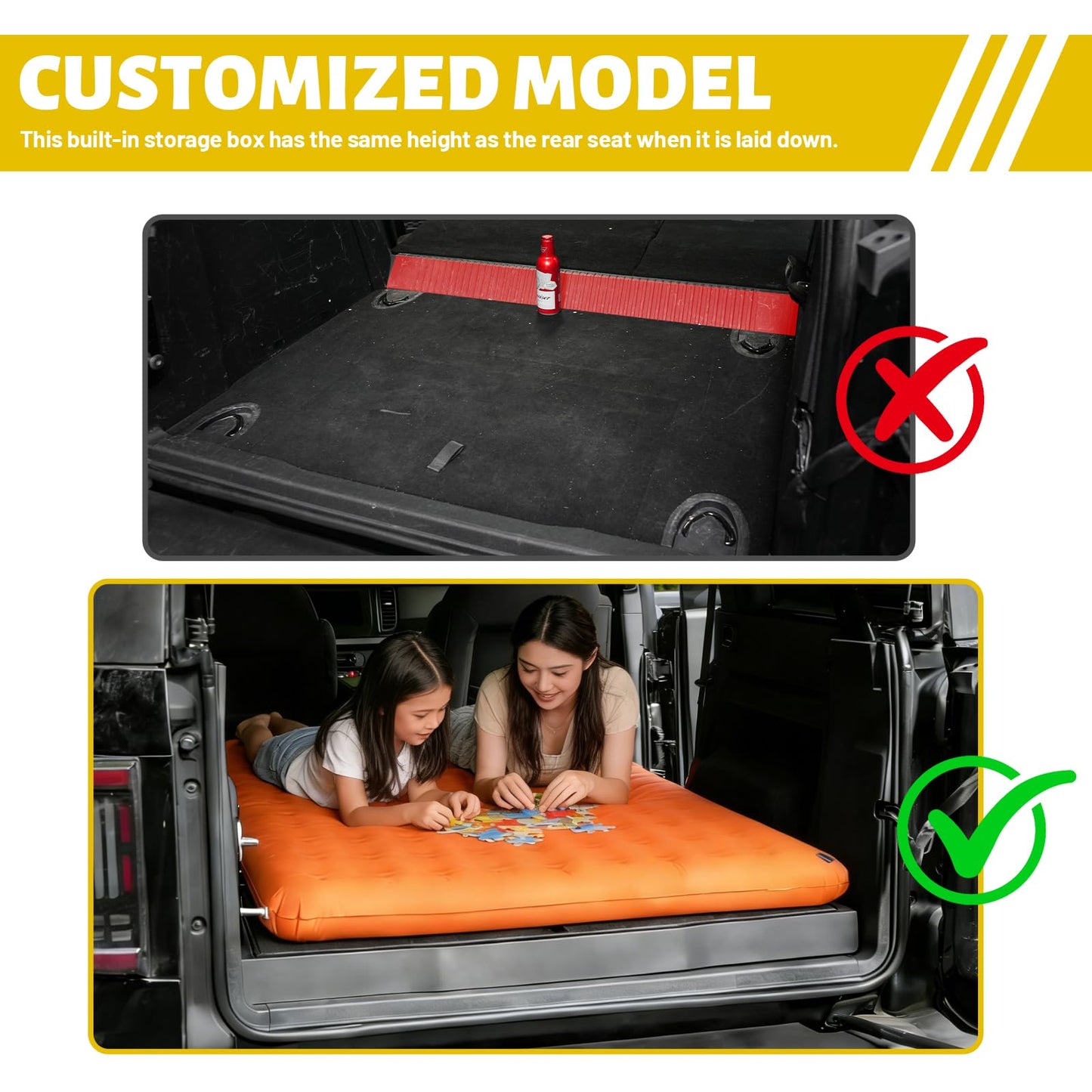 Z8 Trunk Hidden Storage Box for 2021–2025 Ford Bronco 4-Door Cargo Floor Organizer with Removable Divider,Under Cargo Storage Accessory