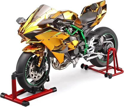 HTLNUZD 1/6 Scale H2R Alloy Diecast Motorcycle with Sound &amp Light Features High Gloss Spray Finish Rubber Tires Premium Collectible Gift (Gold H2R)