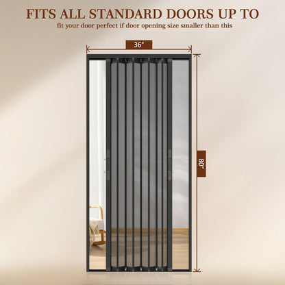 Yotache Retractable Screen Door Fits 36"x80" to 36.5"x80.5" Doors - Aluminum Frame & Pet-Proof Mesh - Magnetic Self-Latching Convenient Sliding Door with Left and Right Openings