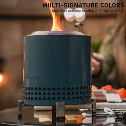 Solo Stove Mesa XL, 7 Inch Tabletop Fire Pit with Stand - Smokeless, Stainless Steel Fire Pit for Camping, Outdoor & Patio- Wood Burning or Pellet Fueled Portable Bonfire, 2.3lbs, Deep Olive