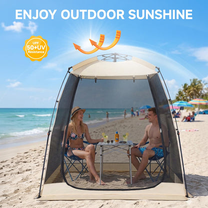 Alvantor® Screen House Gazebo, 2-4 Person Pop Up Screen Tent, Instant Screen Room with Carry Bag, Outdoor Mosquito Tent Camping, Sun Shade Shelter for Patio, Garden, Backyard, Deck 7 x 4 x 7 FT
