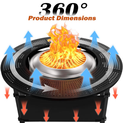 AGEDNE 47.8 Inch Fire Pit Surround Tabletop for Solo Stove Bonfire Ranger Yukon 2.0, Powder-Coated Steel Table Top with 30.2 Inch Inner Diameter,Outdoor Fire Pit Accessory for Wood Burning