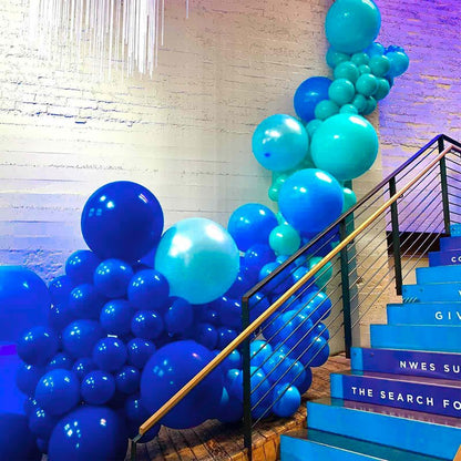 PartyWoo Blue Balloons 140pcs Different Sizes of 18 12 10 5 Inch Navy Blue Balloon Arch Kit Garland for Birthday Gender Reveal Baby Shower Graduation Retirement Bachelorette Party Decorations Blue-Y59