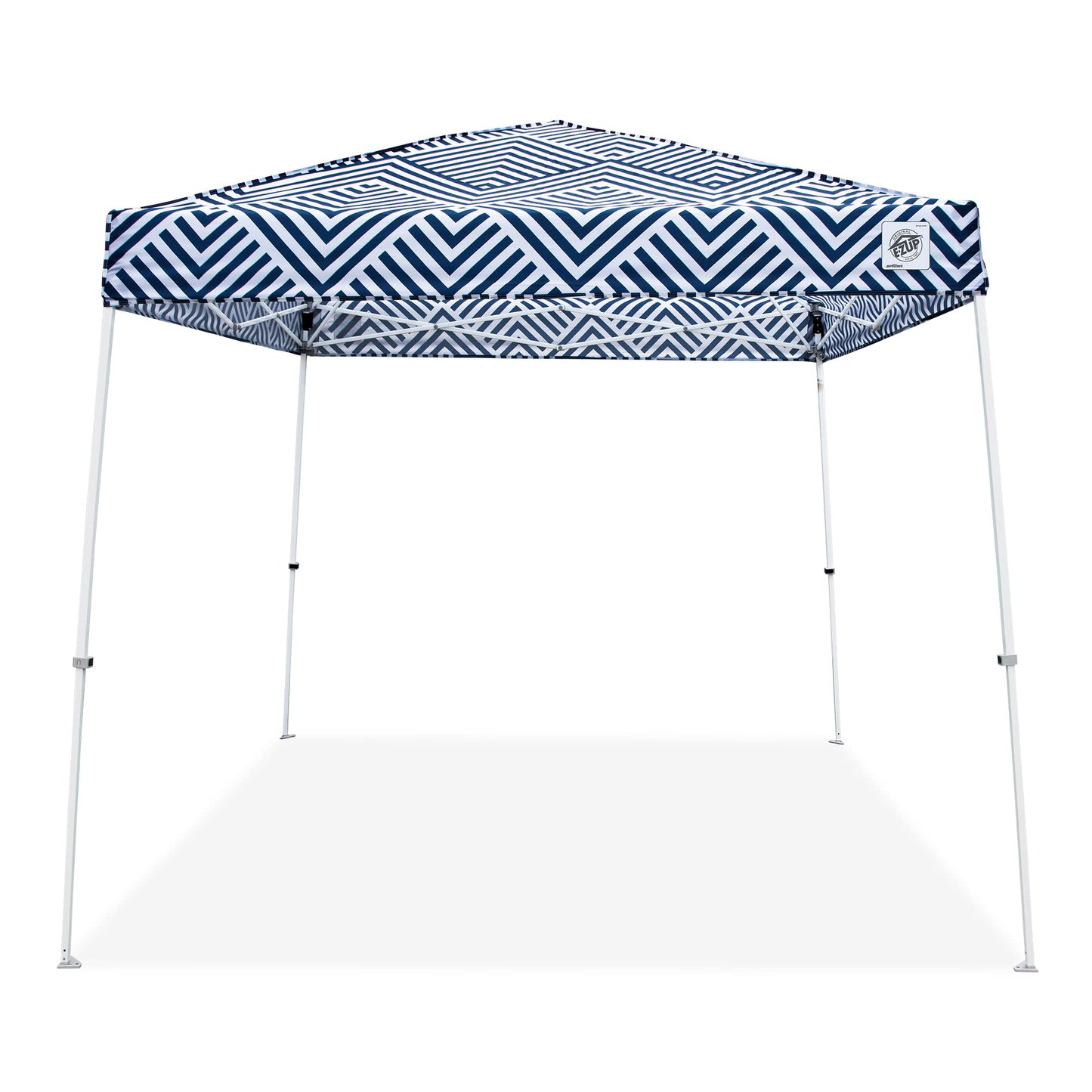 E-Z UP Sprint 10' X 10' Shelter with Geo Print, Midnight Blue Top, and White Frame