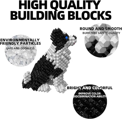 Cute Dog Building Animal Sets Extremely Challenging STEM Building Blocks Decor for Adults Kids Micro 3D Educational Toys for Boys Girls Ages 8 and UpBorder Collie