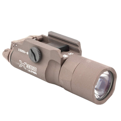 Sure Fire X300 Ultra (X300U-B) High Output 1000 Lumen LED Weapon Light (Tan) with 12 Extra 123A Batteries and 3 Battery Cases - Picatinny and Universal Rail Compatible