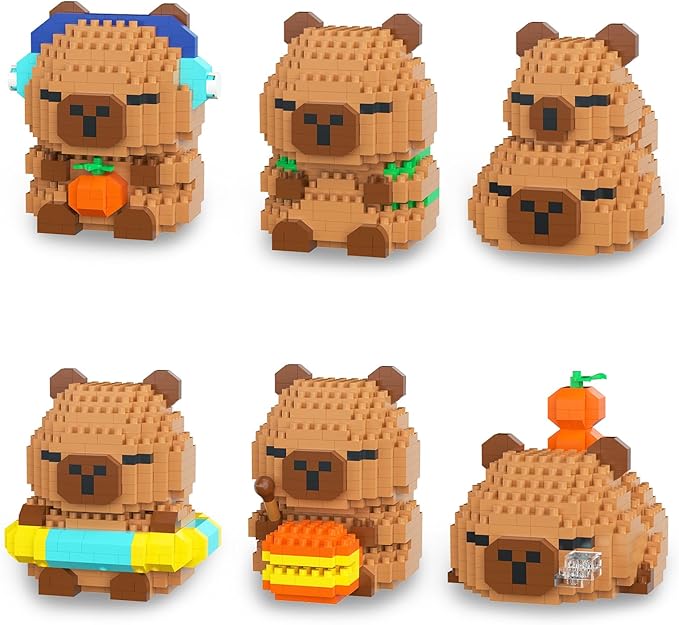 HIGH GODO Capybara Easter Party Favors Building Set 2120PCS Cute Capybara for Goodie Bag Stuffers Party Favors Birthday Easter Gifts for Adult Teens 14+ (Not Compatible with Major Brand)