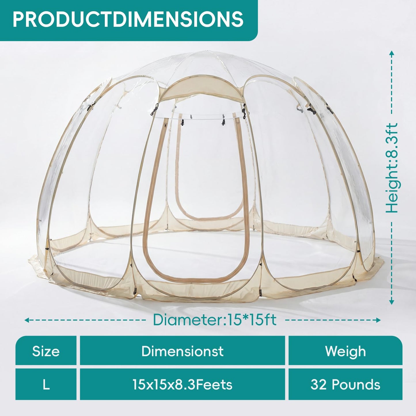 Pop-Up Bubble Tent,A Big Tent that Can Accommodate 12 People,is Cold-Proof, Wind-Proof and Rain-Proof, Suitable for Outdoor Parties and Activities in Cold Weather