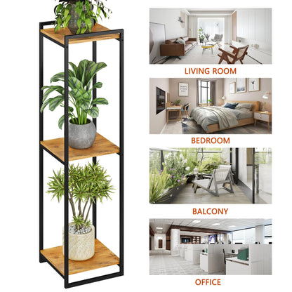yeavs 3-Tier Plant Stand Indoor, 45" Tall Modern Plant Shelf Corner Flower Pot Holder Organizer for Living Room Balcony Garden, Rustic Brown