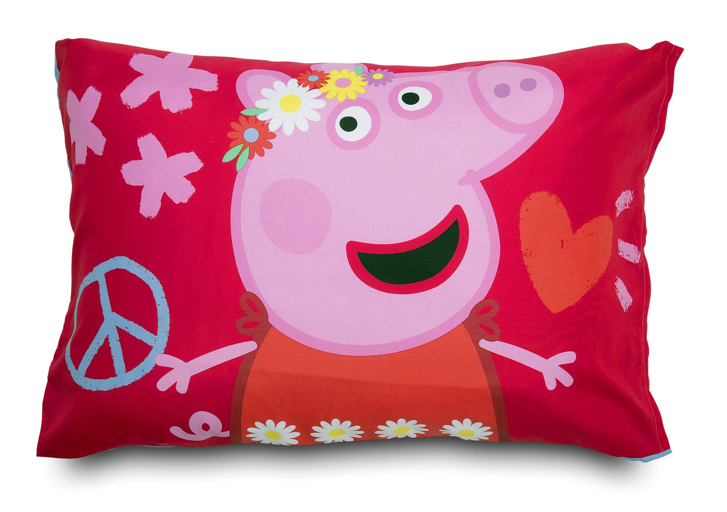Peppa Pig Be Nice & Kind 4 Piece Toddler Bedding Set - Includes Comforter, Sheet Set - Fitted and Top Sheet + Reversible Pillow Case for Girls Bed, Pink