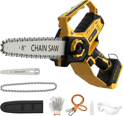 Dewalt Mini Chainsaw - 2-in-1 Cordless Electric Chain Saw with Brushless Motor & Auto-Oiler | 8-Inch & 6-Inch
