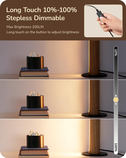 EDISHINE LED Table Lamp, Stepless Dimmable, Touch Switch, Cylindrical, Light Color